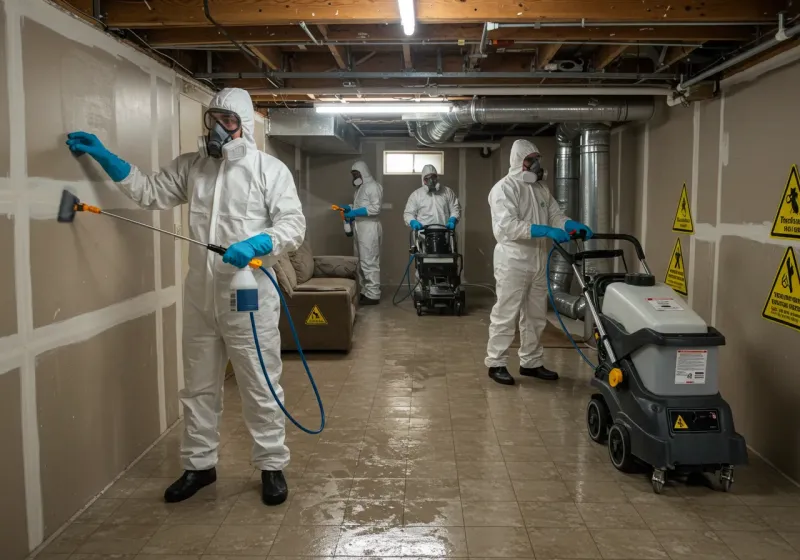 Basement Moisture Removal and Structural Drying process in New Hartford, NY